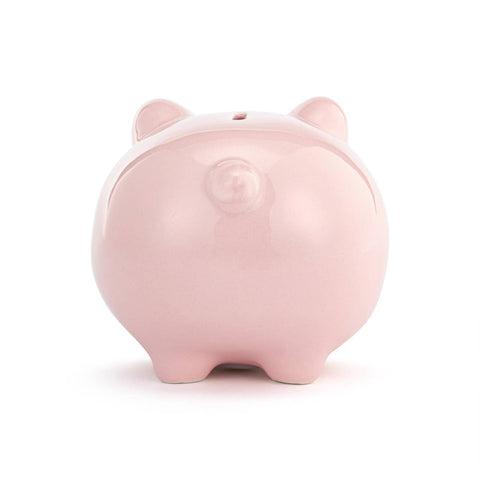 Pink Ceramic Classic Piggy Bank - 7x5.5x6in
