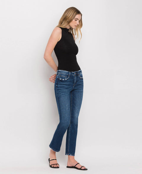 FLYING MONKEY-Straight Ankle Slim Jeans-Pink Dot Styles