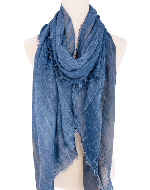 JC Sunny Fashion-JC021038 Textured Gauze Scarf Shawl – Soft Washed Colorblock Wrap with Subtle Distressed Dye & Raw Fringe Edges: Green-Pink Dot Styles