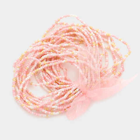 25PCS - Seed Beaded Stretch Bracelets
: Yellow