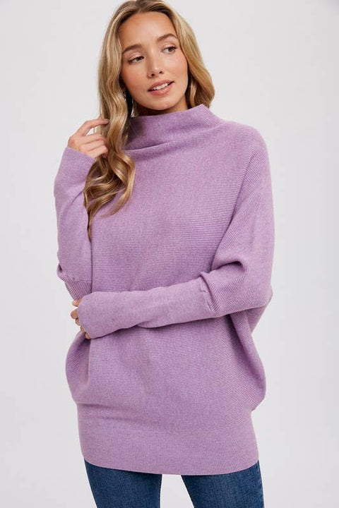 Slouch Neck Dolman Pullover: DK GREY / 3-3 (S/M-M/L)