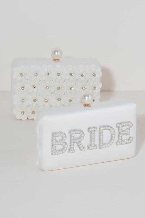 "BRIDE" PEARL MINAUDIERE, IVORY