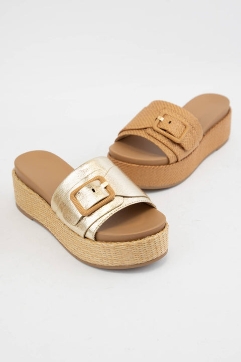 CCOCCI-Lulah Platform Gold Sandal-Pink Dot Styles