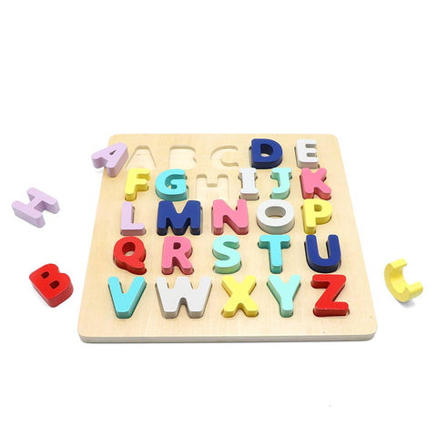 Leo & Friends-Leo & Friends Wooden Chunky Alphabet Puzzle for Toddlers-Pink Dot Styles