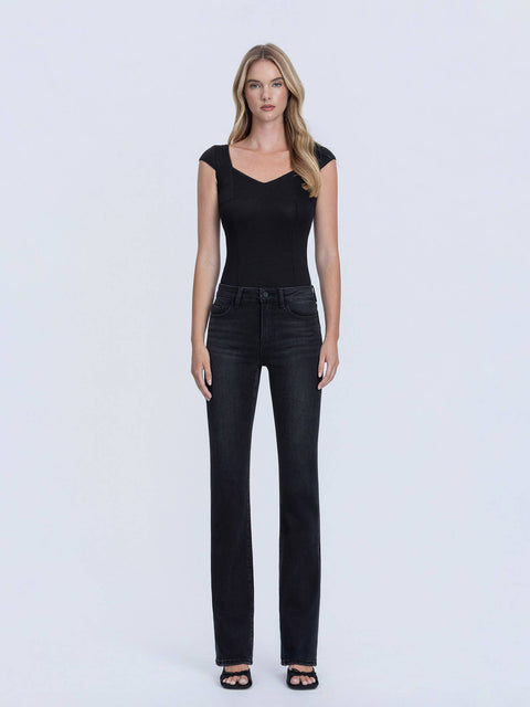 High Rise Black Boot Cut Jeans - Comfort Stretch!