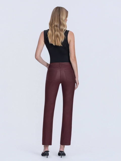 Wine Color Slim Straight Jeans