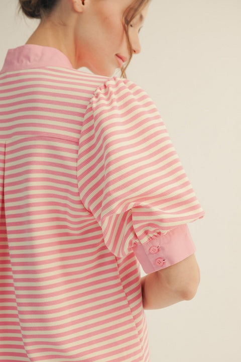 Striped Pink Casual Top
