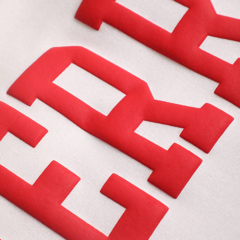 MERRY Puff Raised Letter Heavyweight Sweatshirt: WHITE