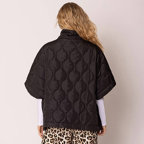 Quilted Puffer Pullover Poncho