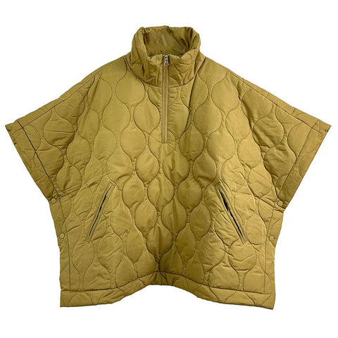 Quilted Puffer Pullover Poncho