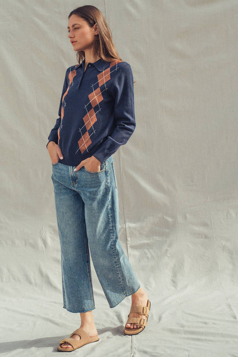 Relaxed Wide Leg Denim Jeans