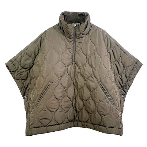 Quilted Puffer Pullover Poncho