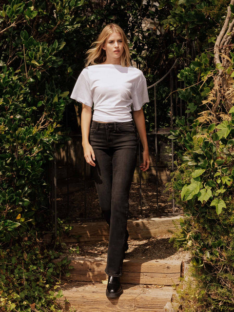 High Rise Black Boot Cut Jeans - Comfort Stretch!