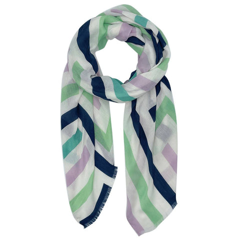 Fashion City-Abstract Geometric Print Scarf: NVY / ONE SIZE-Pink Dot Styles
