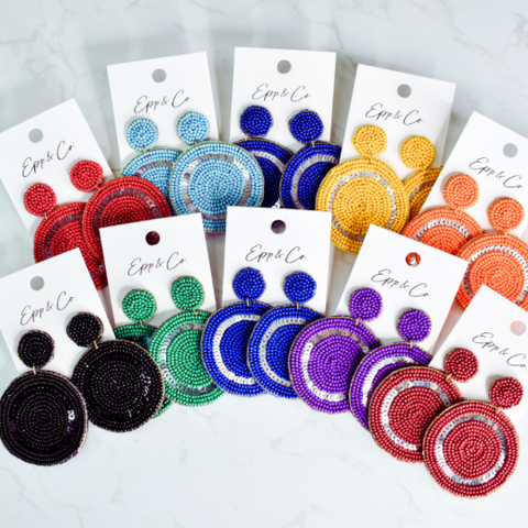 Epp and Co-Light Blue Disc Drops-Pink Dot Styles