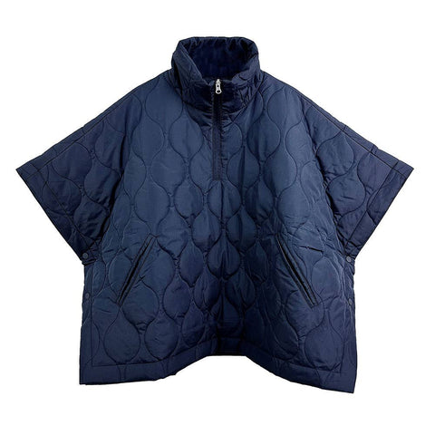 Quilted Puffer Pullover Poncho