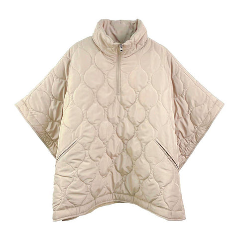 Quilted Puffer Pullover Poncho