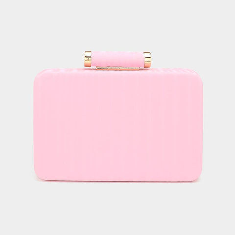 Sensibling Corp.-Solid Embossed Clutch-Pink Dot Styles