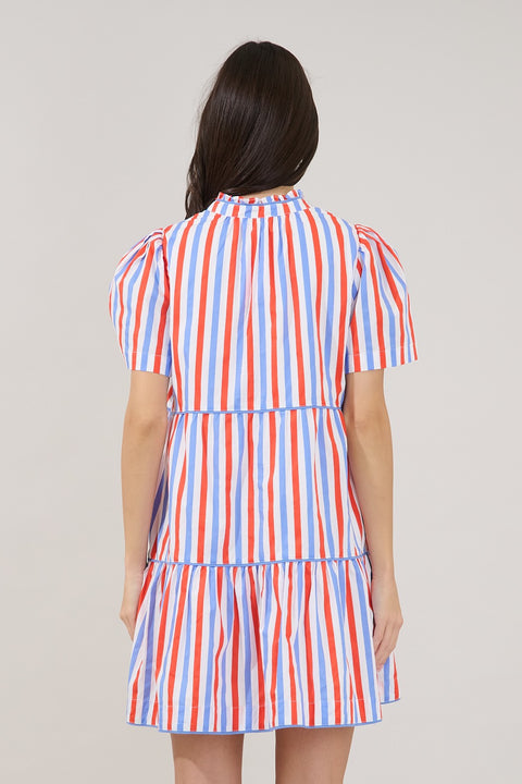 Candace Tiered Mini Dress Stripe
