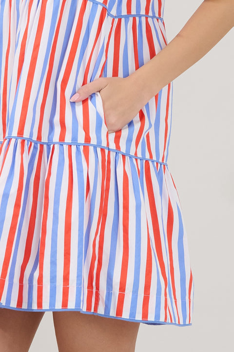 Candace Tiered Mini Dress Stripe