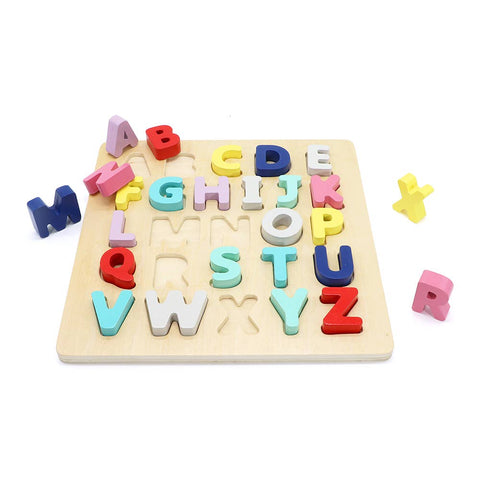 Leo & Friends-Leo & Friends Wooden Chunky Alphabet Puzzle for Toddlers-Pink Dot Styles