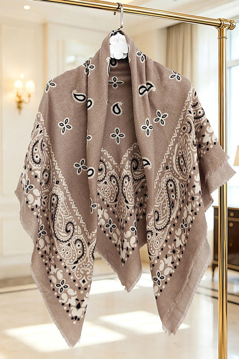 Faux Cashmere Print Square Scarf