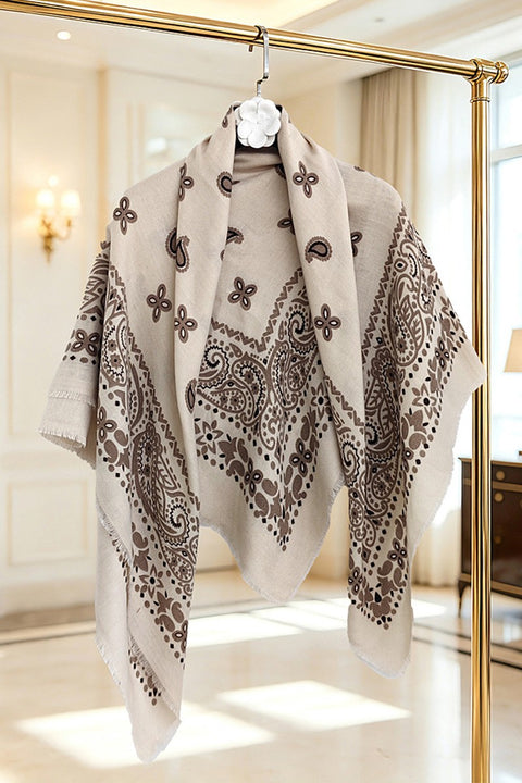 Faux Cashmere Print Square Scarf