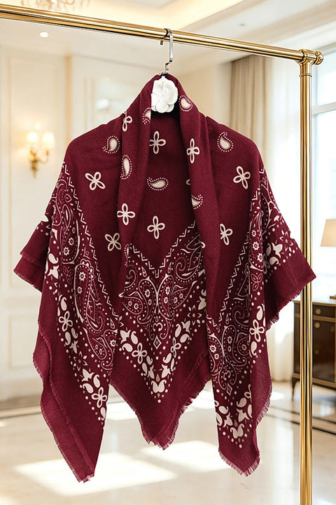 Faux Cashmere Print Square Scarf