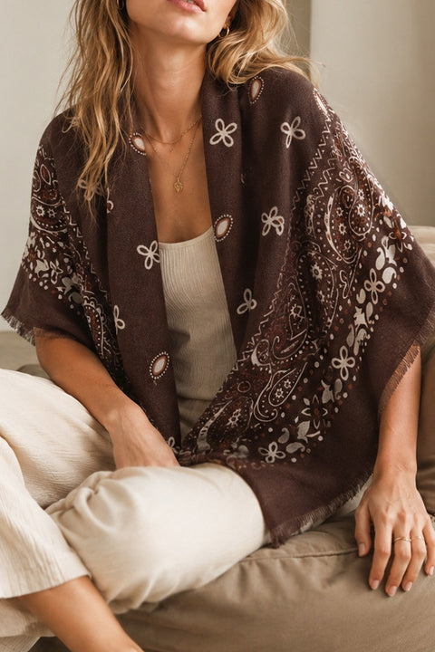 Faux Cashmere Print Square Scarf