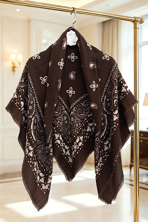 Faux Cashmere Print Square Scarf