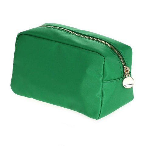 Emma Round Zippered Nylon Cosmetic Pouch Bag