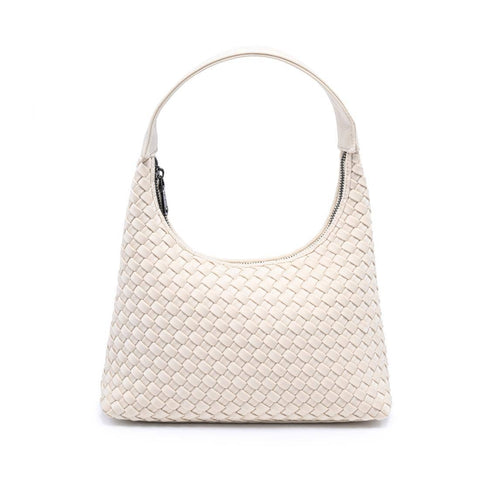 Harmonia - Woven Neoprene Shoulder Bag: Cream