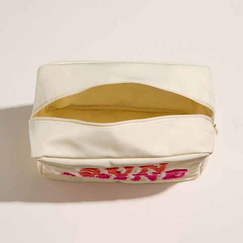 SUN SHINE Patch Embroidered Pouch