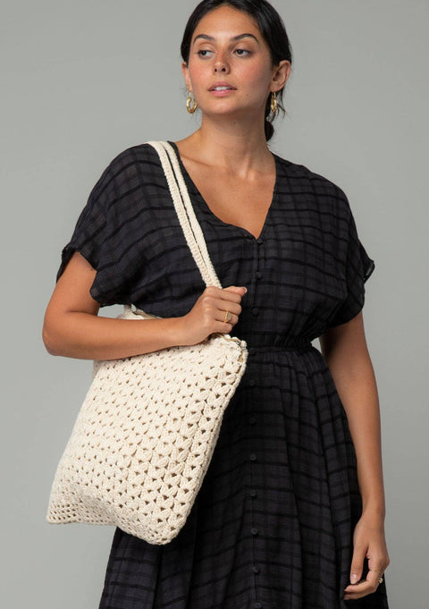 Cotton Button Front Handkerchief Midi Dress: Black