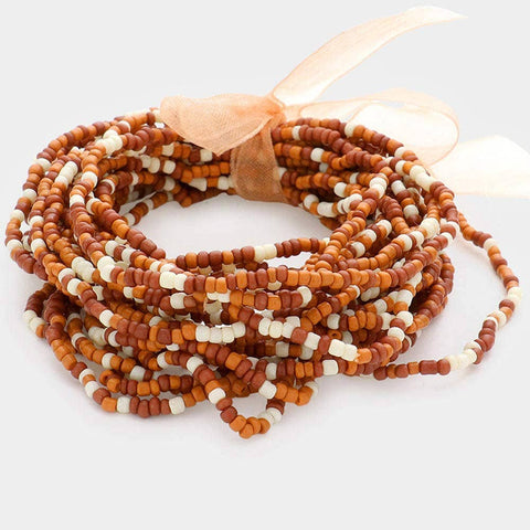25PCS - Seed Beaded Stretch Bracelets
: Yellow