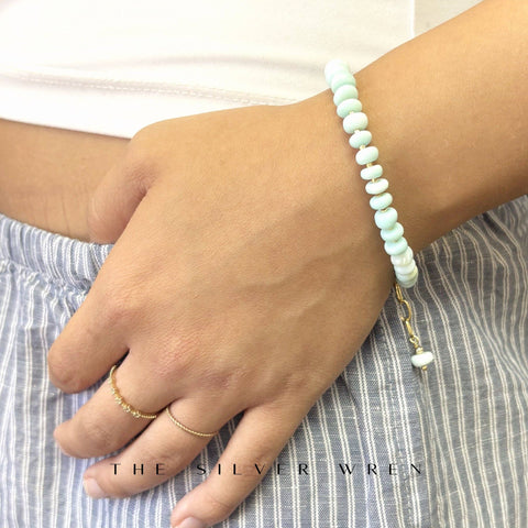 Aqua Opal Beaded Bracelet