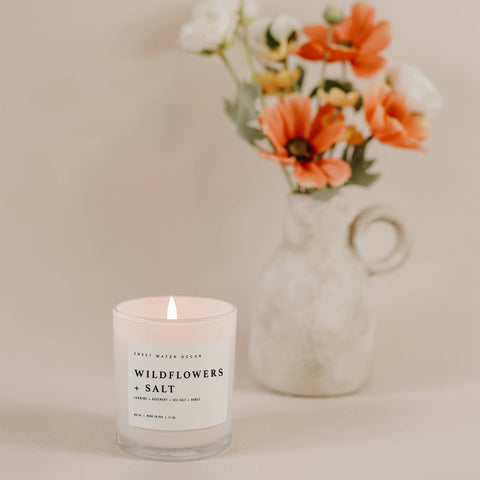 Sweet Water Decor-Wildflowers and Salt 11 oz Soy Candle - Home Decor & Gifts-Pink Dot Styles