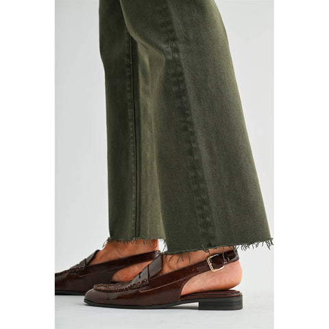 High-Rise Straight-Leg Jeans: Verdigris