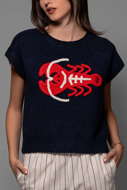 Urban Daizy-Coastal Lobster Top-Pink Dot Styles