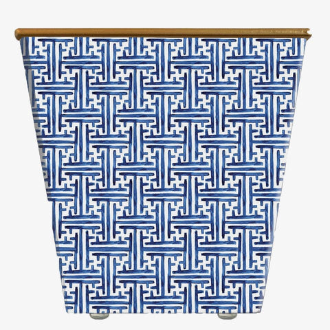 Mini WHH Navy Basketweave Cachepot Candle: Amber