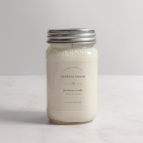 Georgia Peach - Soy Wax Candle: 1 mason jar (16 oz)