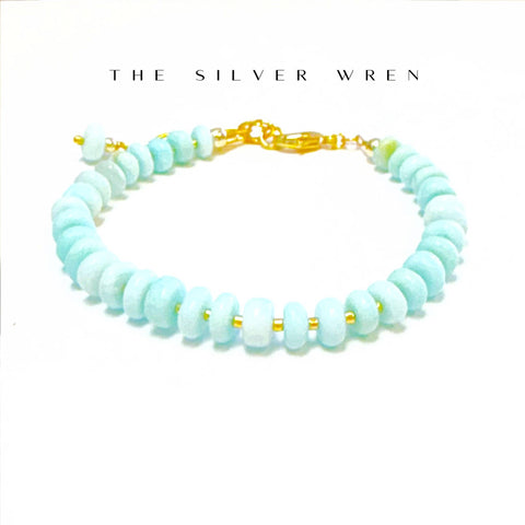 Aqua Opal Beaded Bracelet