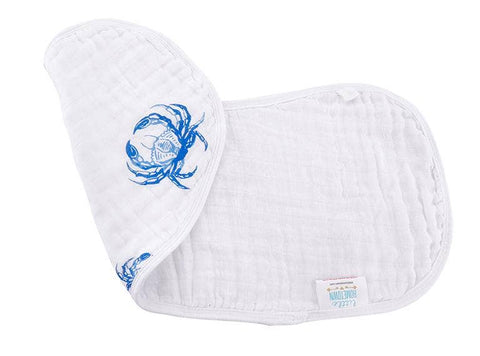 Little Hometown-Blue Crab Burp and Bib (Unisex)-Pink Dot Styles