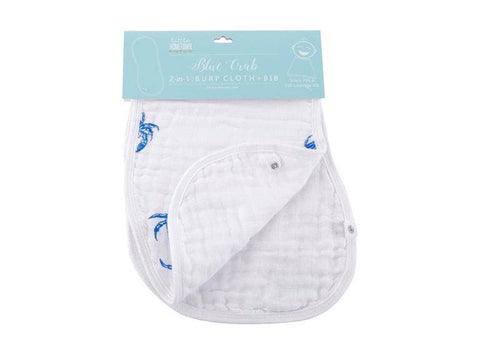 Little Hometown-Blue Crab Burp and Bib (Unisex)-Pink Dot Styles