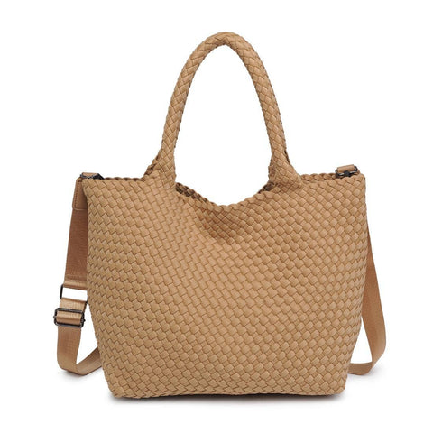 Sky's The Limit Medium Woven Neoprene Tote: Nude