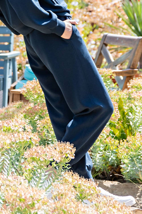 Rae Mode-Modal Scuba Jogger Pants: Teal Navy-Pink Dot Styles