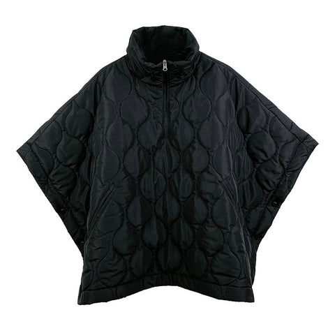 Quilted Puffer Pullover Poncho