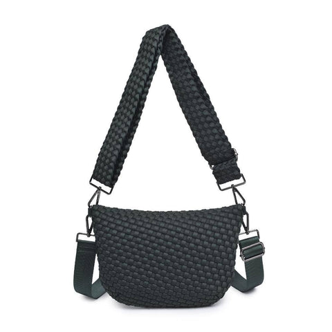 Sol and Selene-Ethereal - Woven Neoprene Crossbody: Olive-Pink Dot Styles