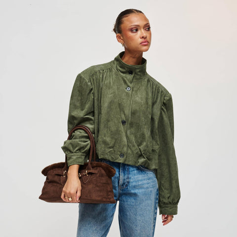Tommy Faux Suede Satchel