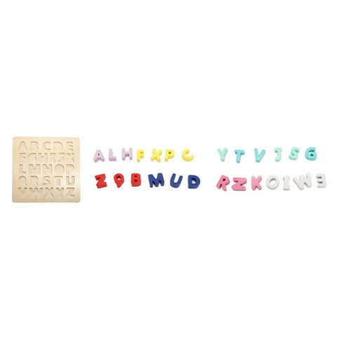 Leo & Friends-Leo & Friends Wooden Chunky Alphabet Puzzle for Toddlers-Pink Dot Styles